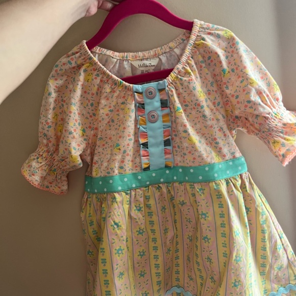Matilda Jane Peach and Teal Floral Dress - Picture 1 of 3